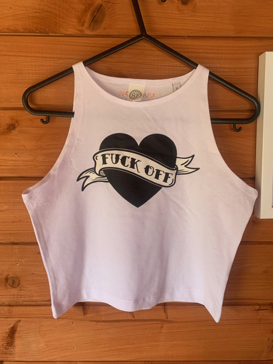 f*ck off cropped vest top size medium 