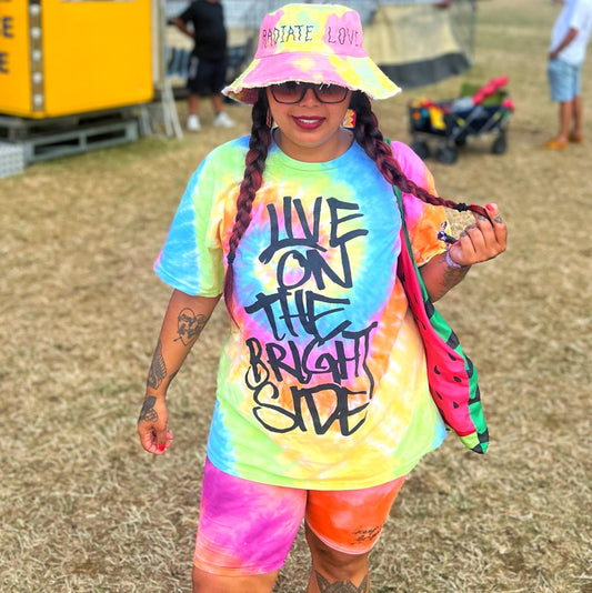 Live On The Bright Side tie dye tshirt - large
