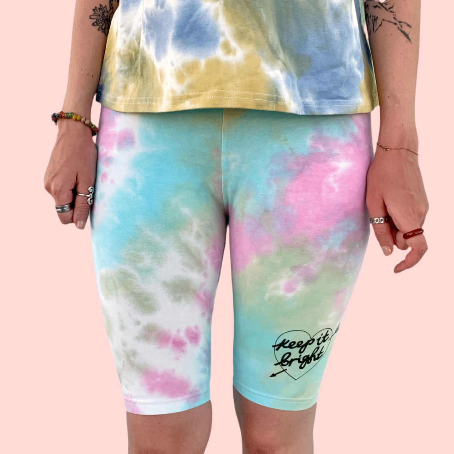 Tie Dye legging shorts - pastel 