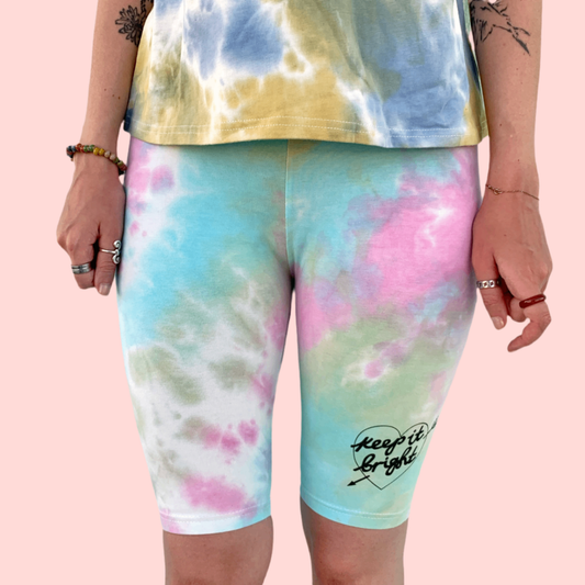Tie Dye legging shorts - pastel 