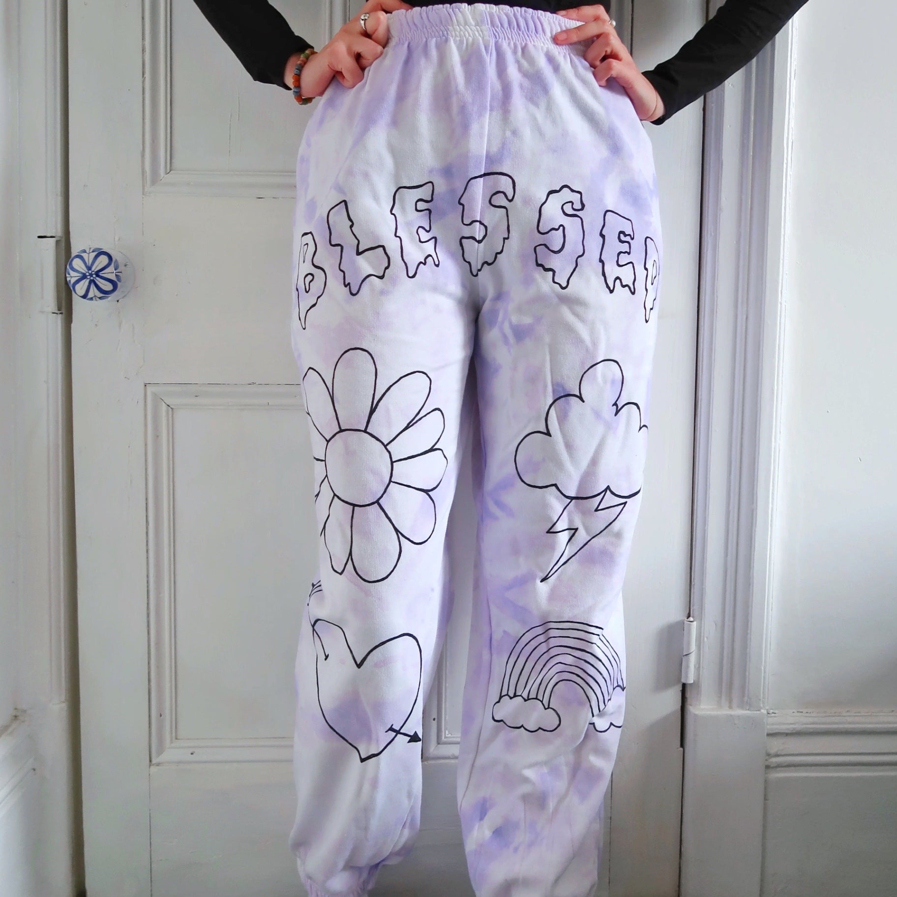 Blessed joggers - hand painted