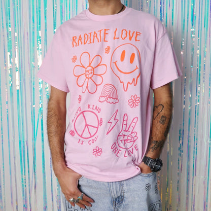 Hippie Heart tshirt - baby pink