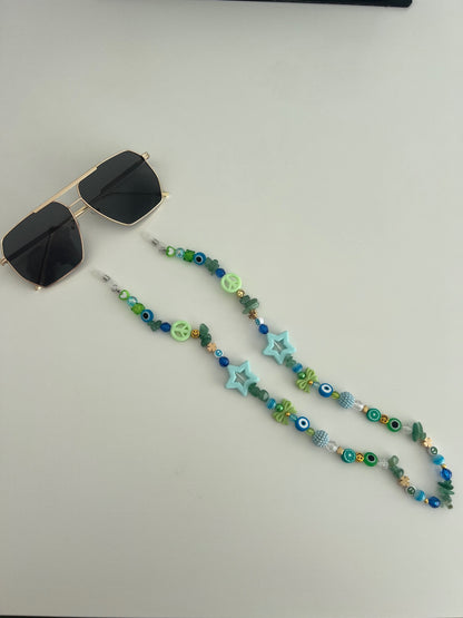 Shine bright sunglasses strap - blue and green