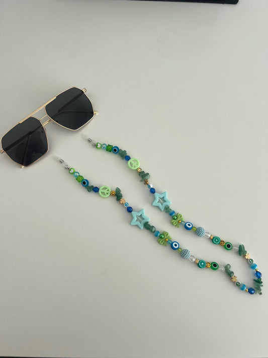 Shine bright sunglasses strap - blue and green