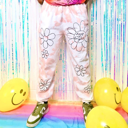 Flower power joggers - peach 