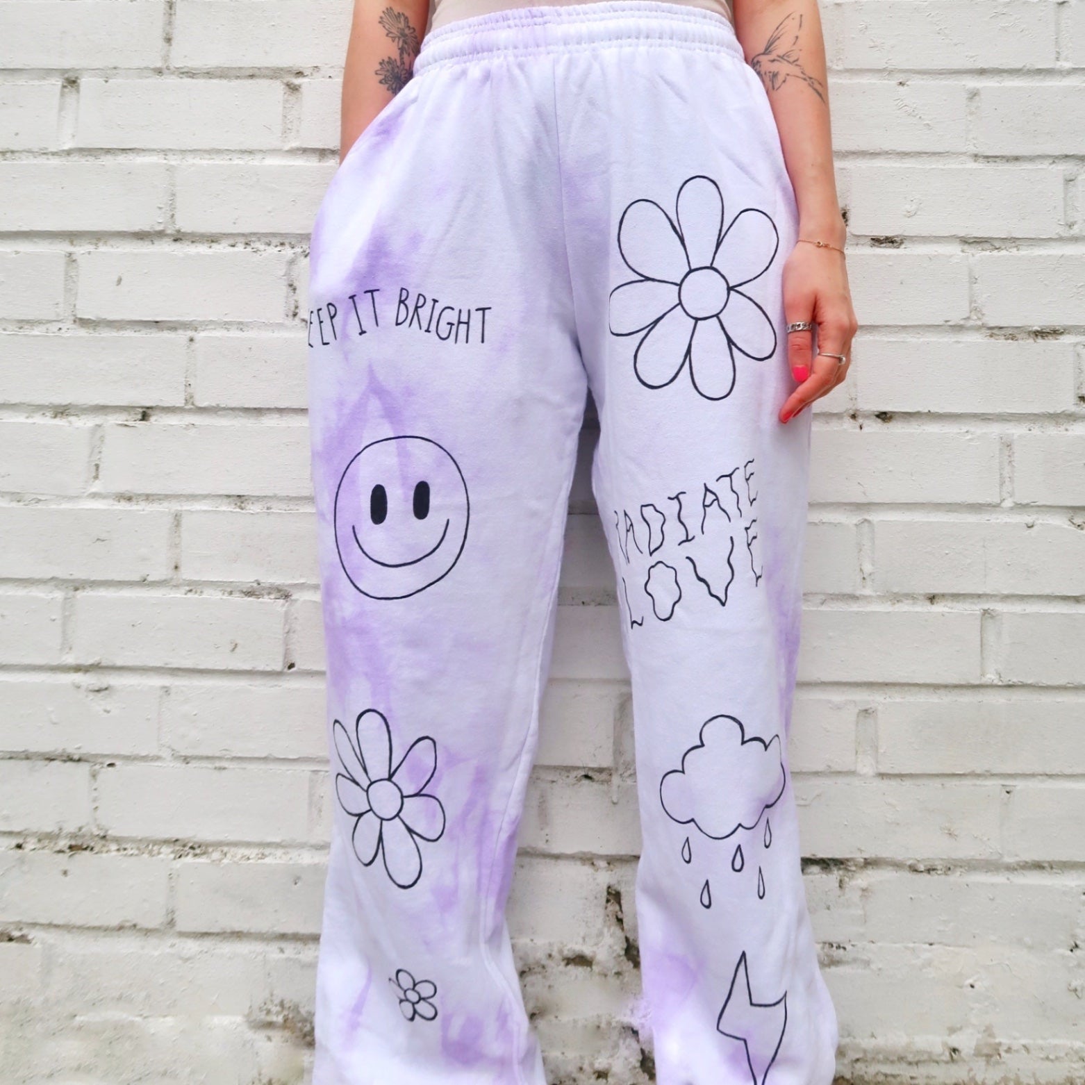Hippie Heart joggers - lilac