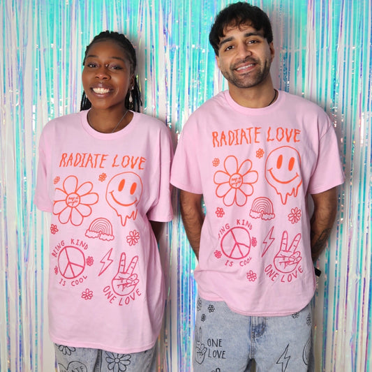 Hippie Heart tshirt - baby pink 