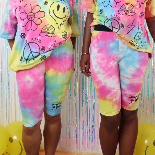 Tie dye shorts - bright 