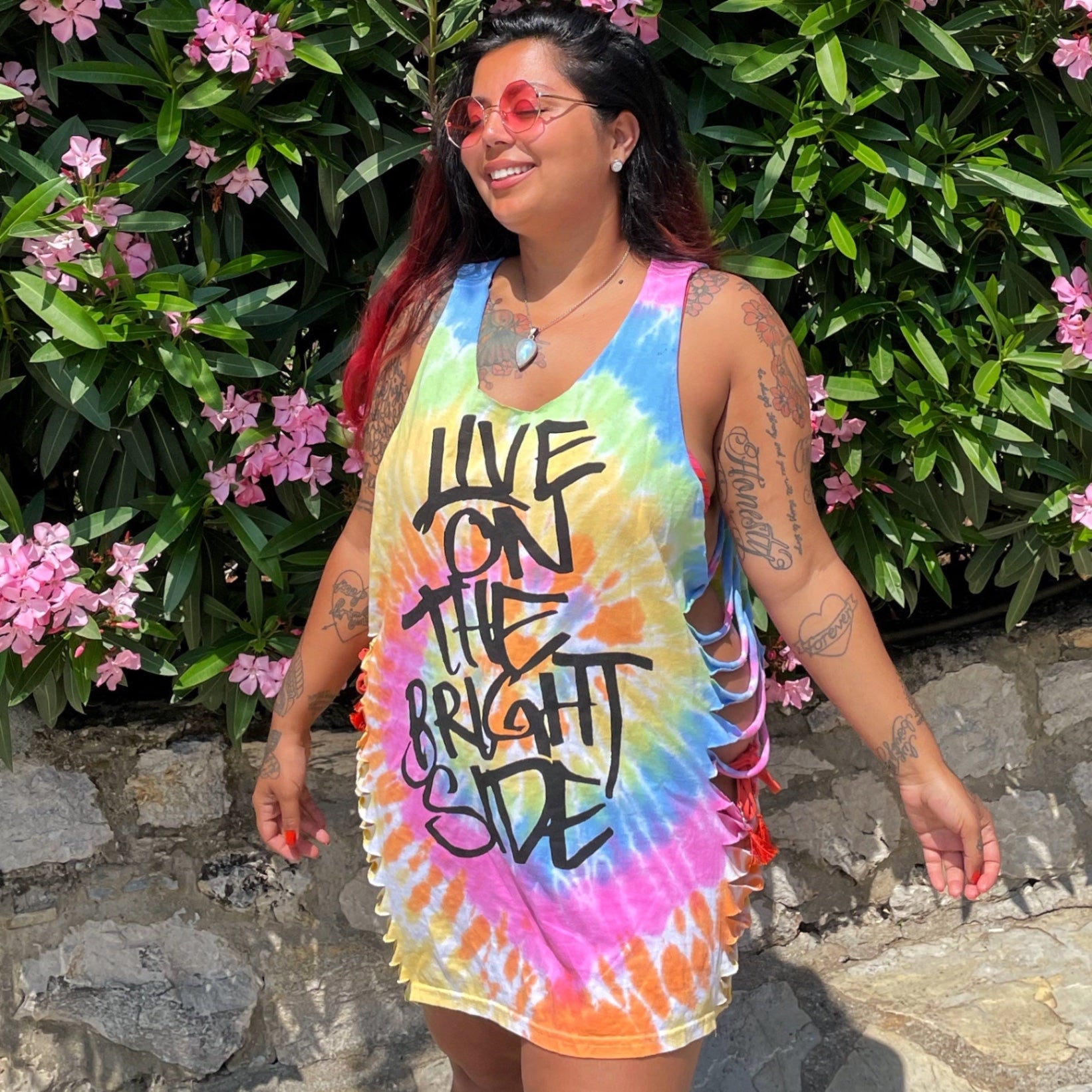 Live On The Bright Side side slash top