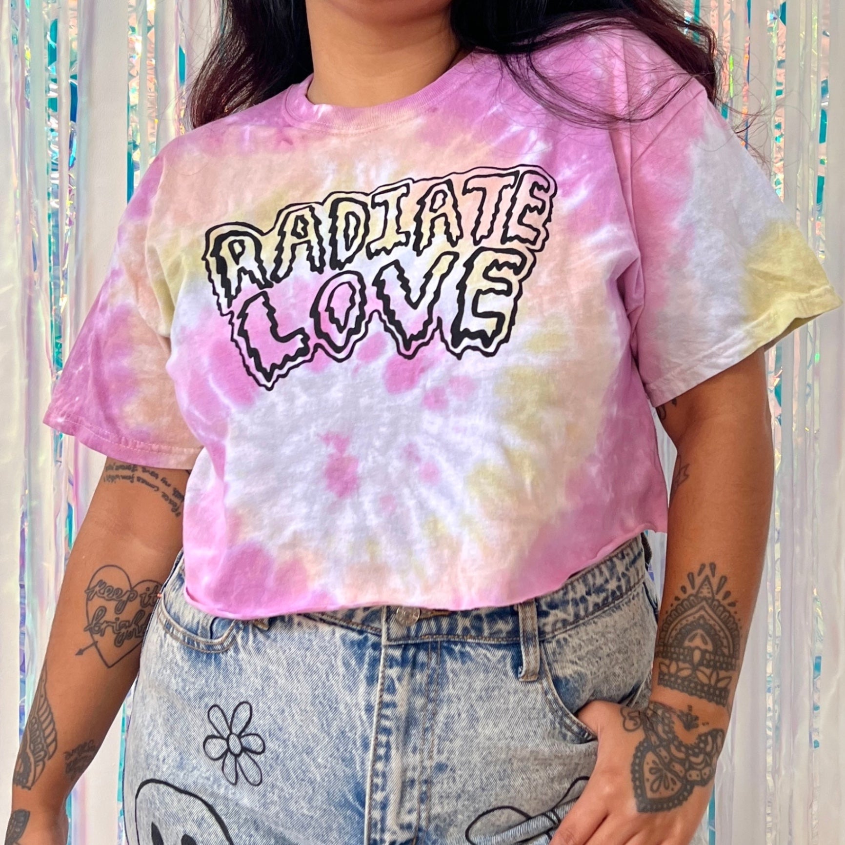 Radiate Love tie dye crop top - pastel fade 