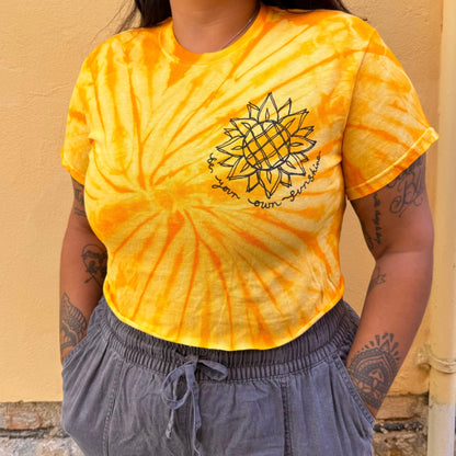 Be Your Own Sunshine tie dye crop top 