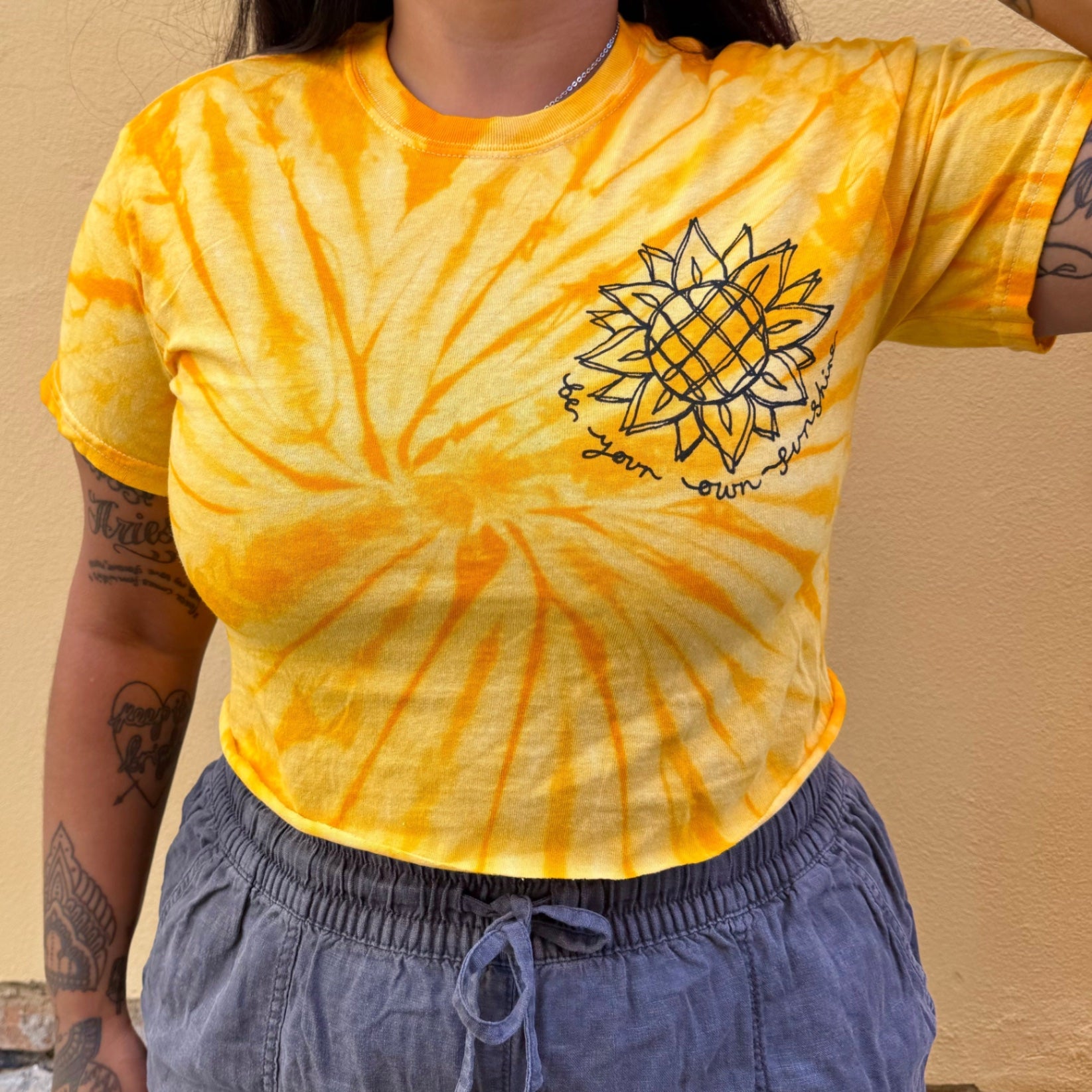 Be Your Own Sunshine tie dye crop top 