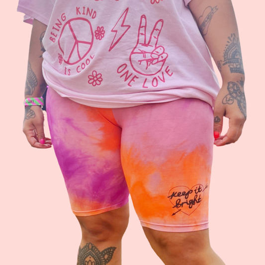 Tie dye shorts - sunset 