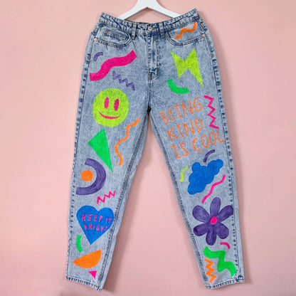 Bright Side jeans - hand-painted 