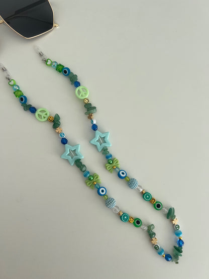 Shine bright sunglasses strap - blue and green