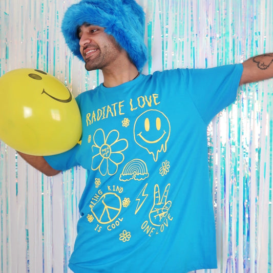 Hippie Heart T-shirt - blue 