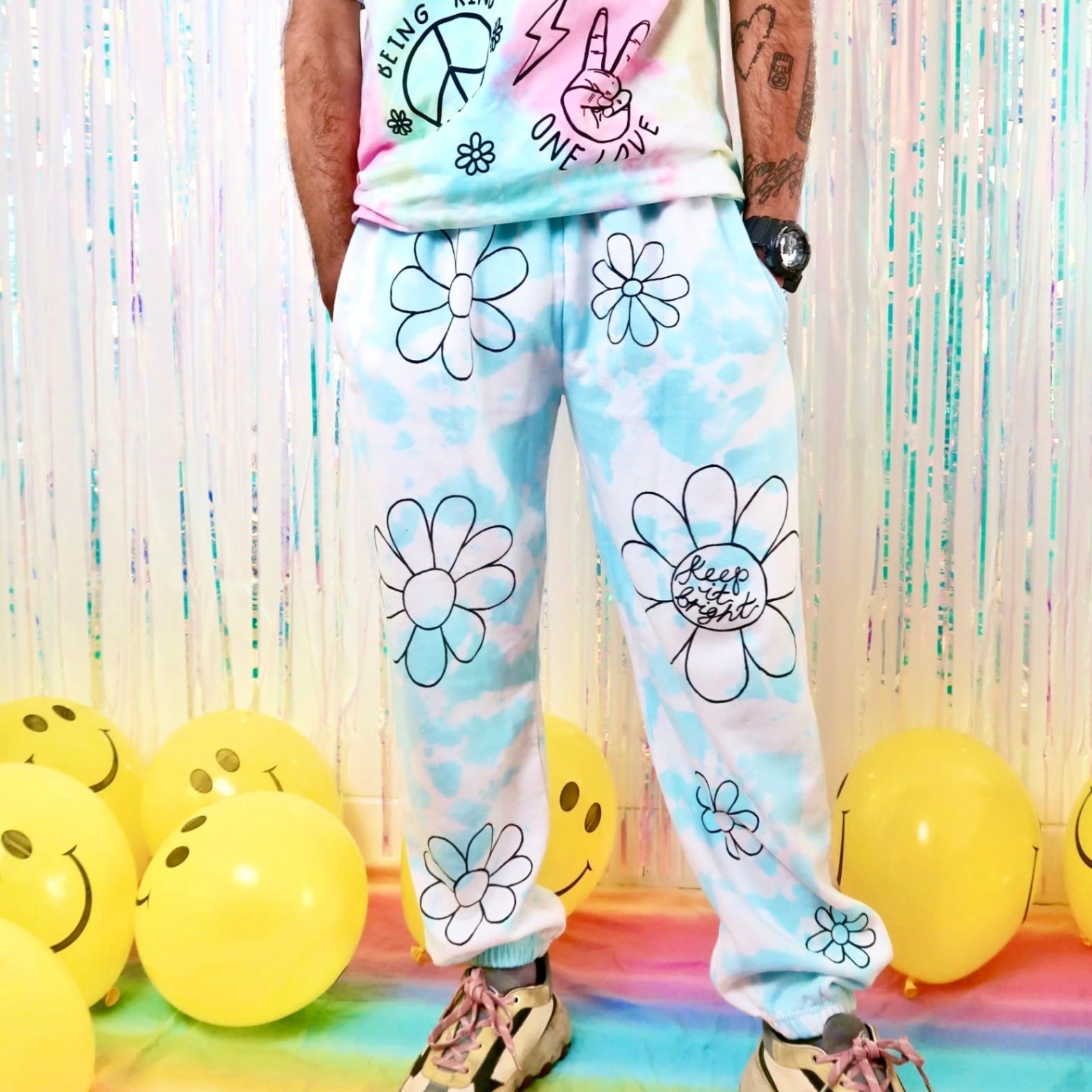 Flower Power joggers - blue 