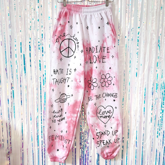 Scrawl joggers - hand-painted 