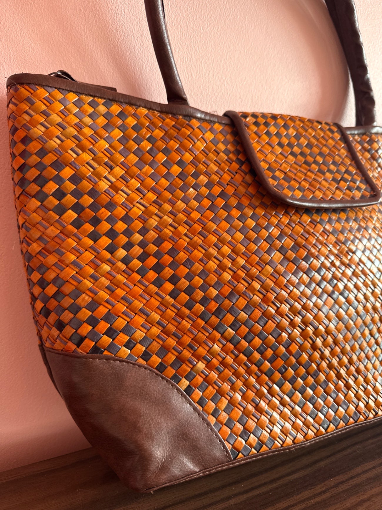Brown woven bag 