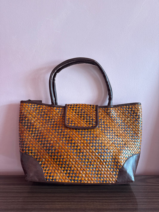 Brown woven bag