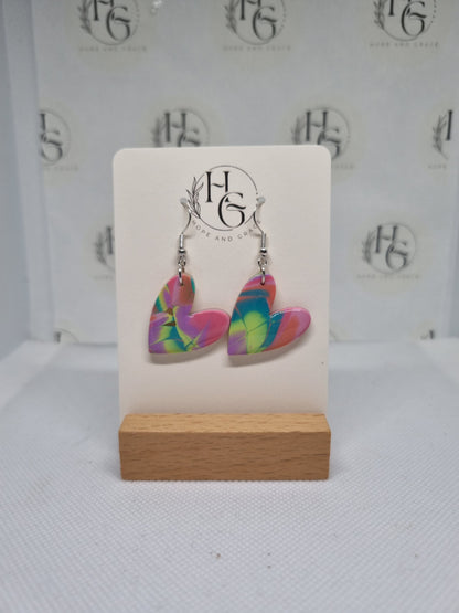 Festival inspired heart earrings