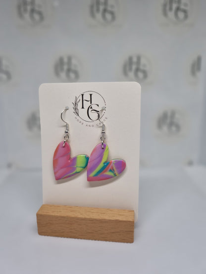 Festival inspired heart earrings