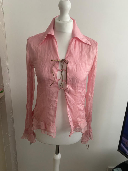 Pink sheer blouse 