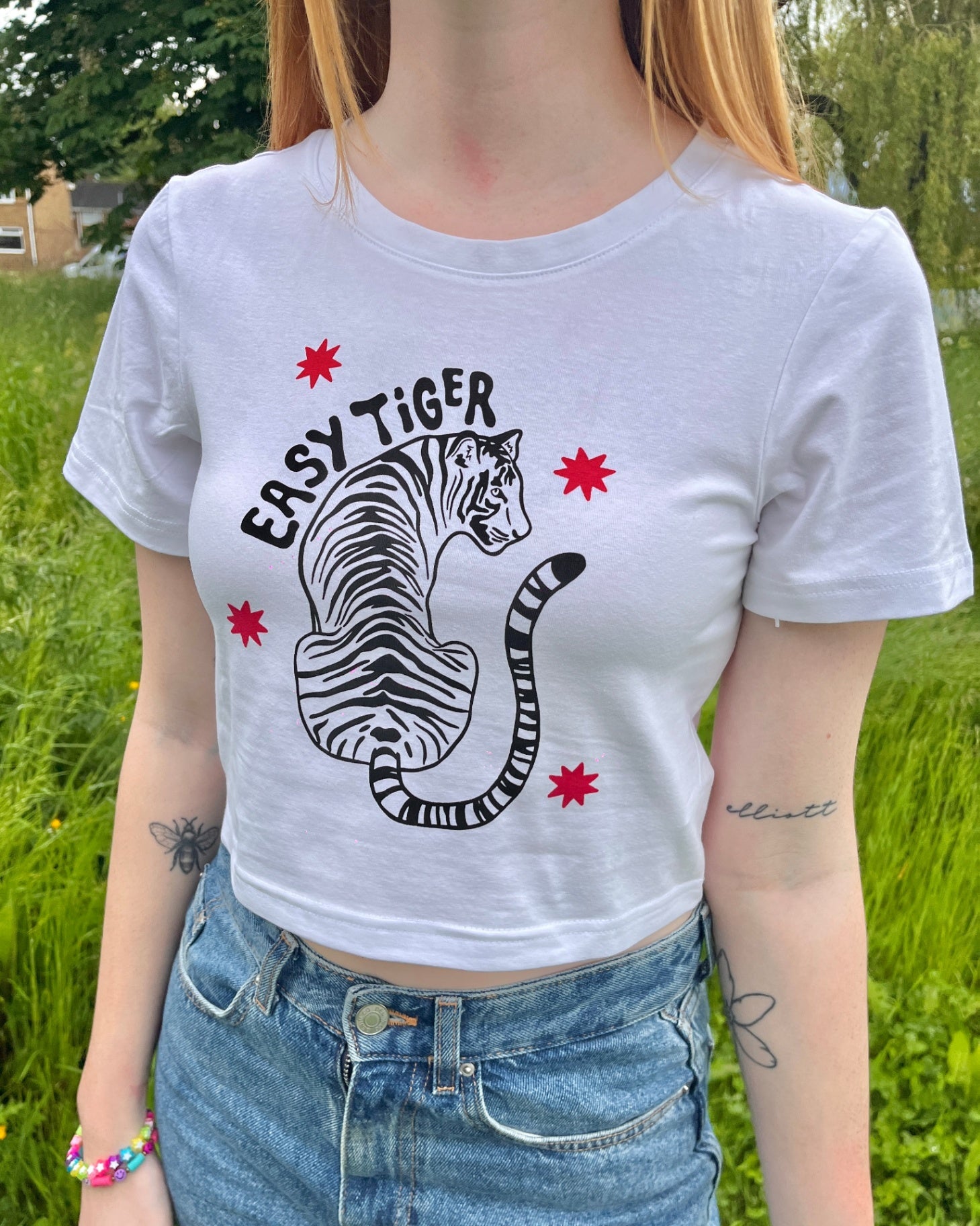 Easy Tiger White Baby Tee - XS / 8