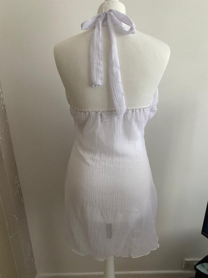 White sheer beach cover up 