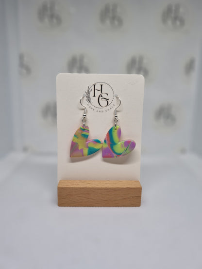 Festival inspired heart earrings