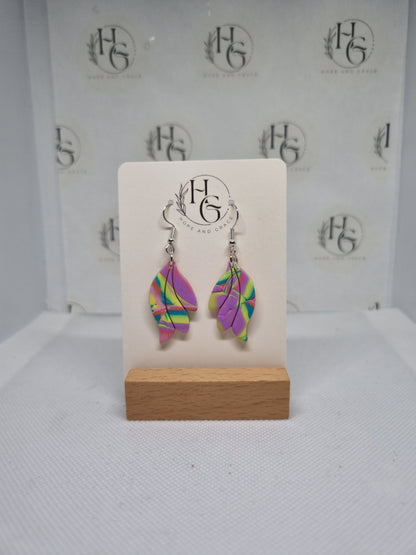 Festival inspired drop leaf earrings