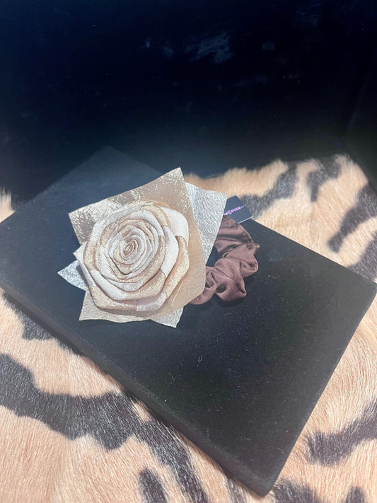 Rose Scrunchie Gold Brown