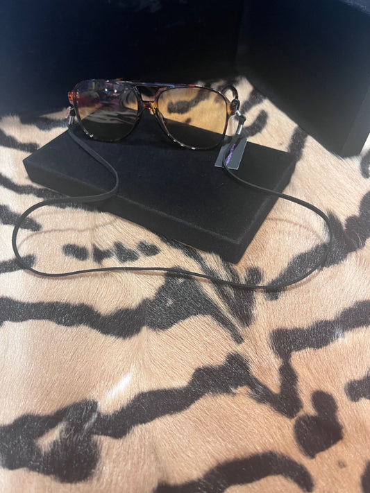 Black Suede Glasses Chain Strap
