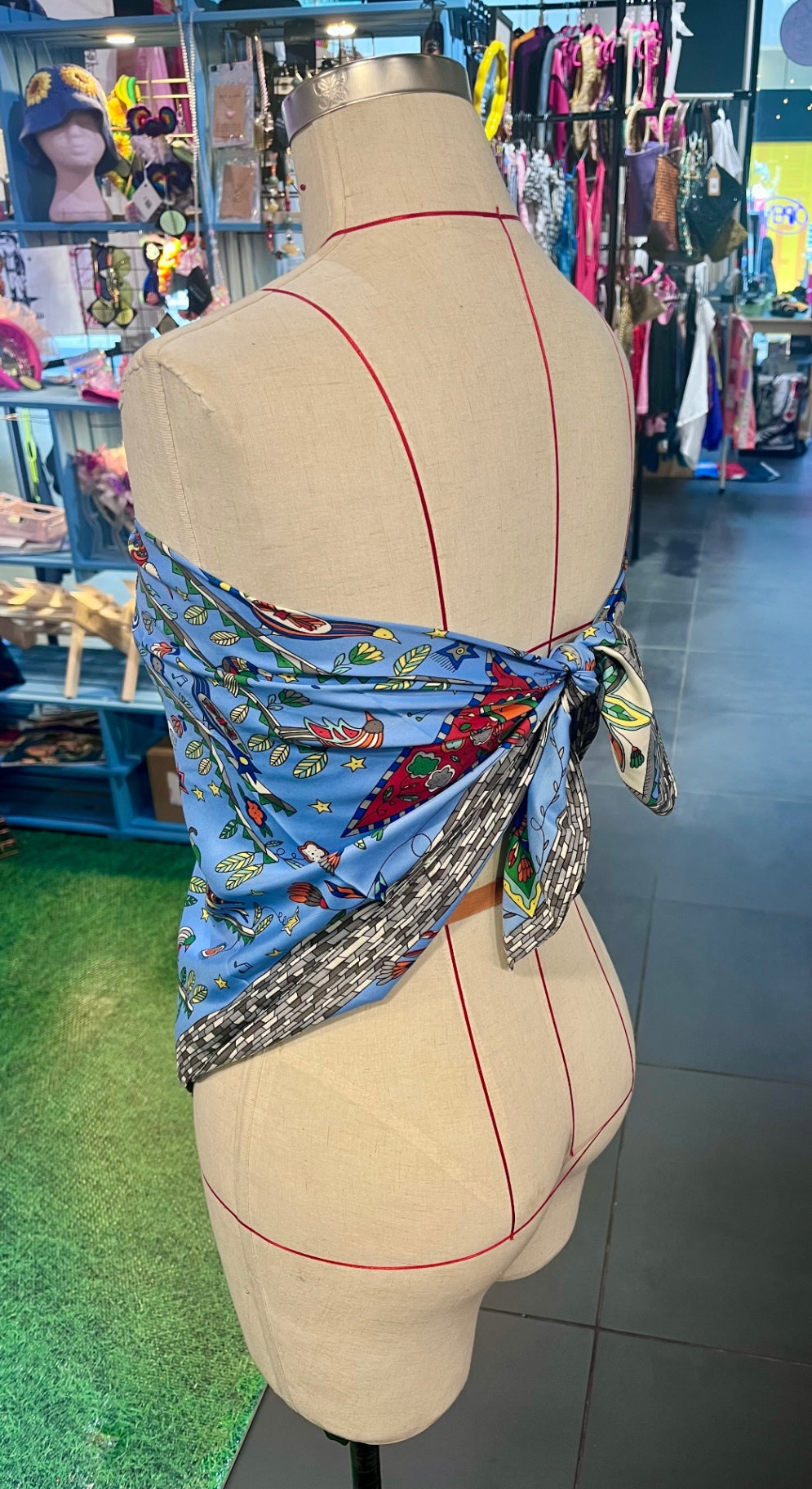 Blue Large Love Heart Tree Scarf