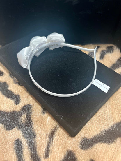 Satin Rose Headband White