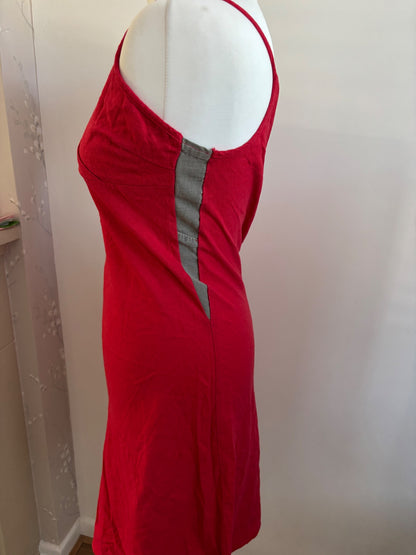 Red dress with spaghetti straps