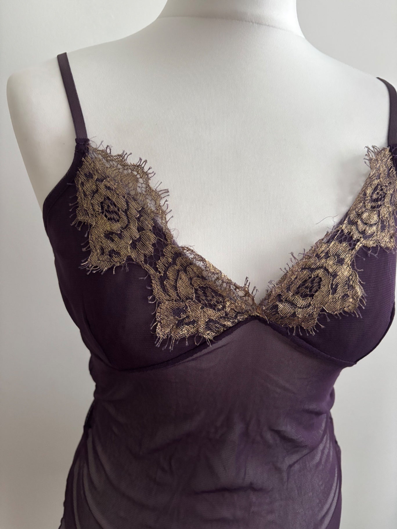 Purple mesh cami top