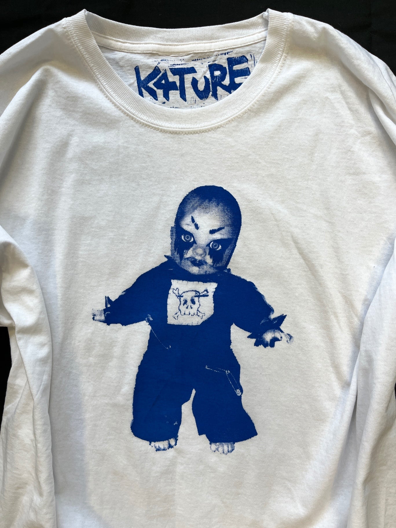 K4TURE baby Katy doll print white t shirt (size XL)