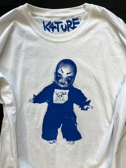 K4TURE baby Katy doll print white t shirt (size XL)