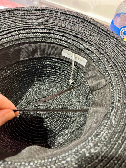 Black Straw Fedora Sun Hat