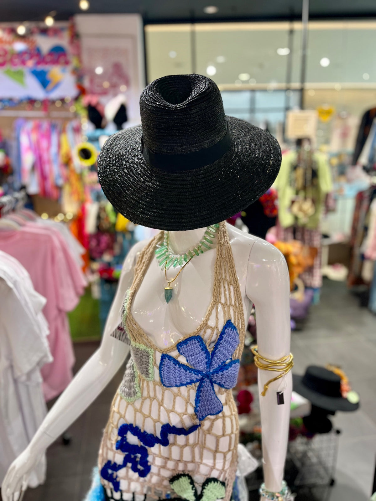 Black Straw Fedora Sun Hat