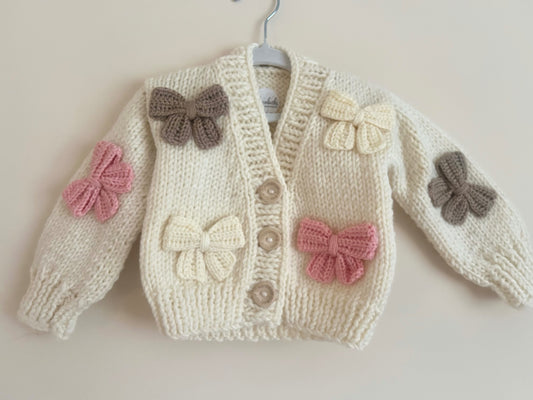 12-18m Handmade Bow Cardigan 