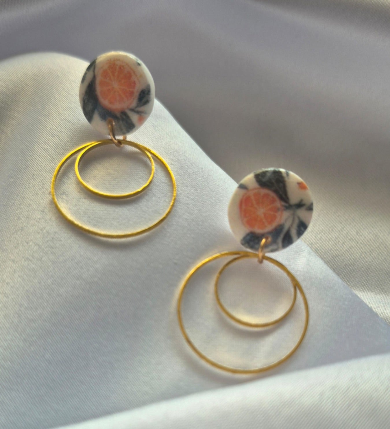 Orange Blossom concentric circle earrings