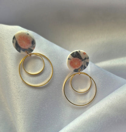 Orange Blossom concentric circle earrings