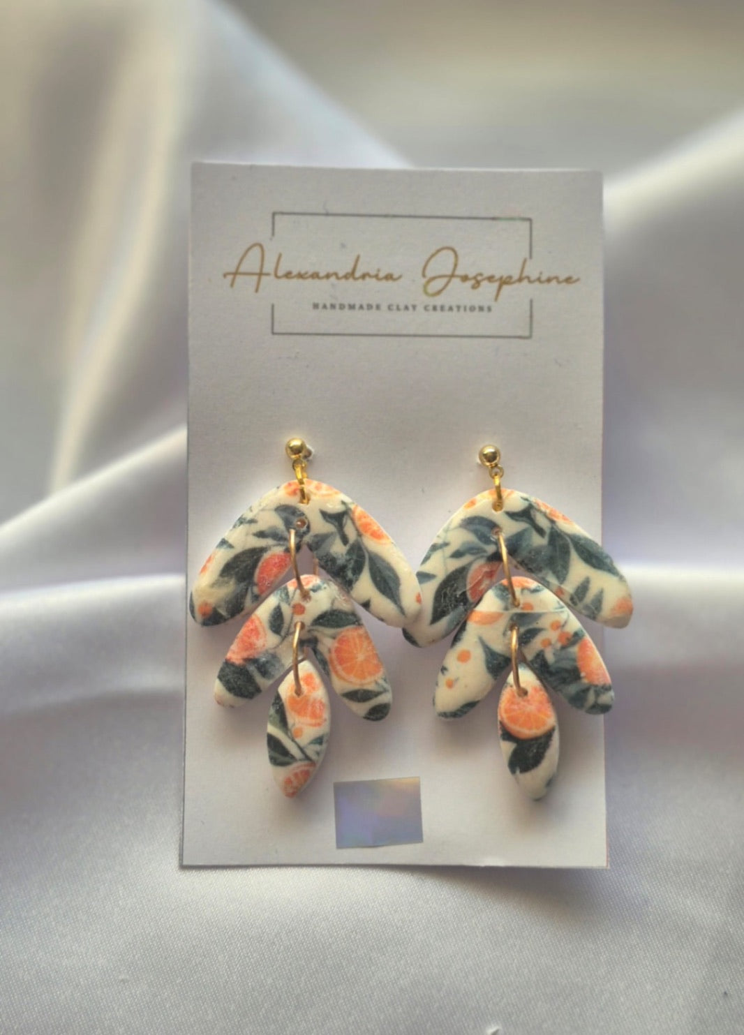 Orange Blossom 3-tier Drop Earrings
