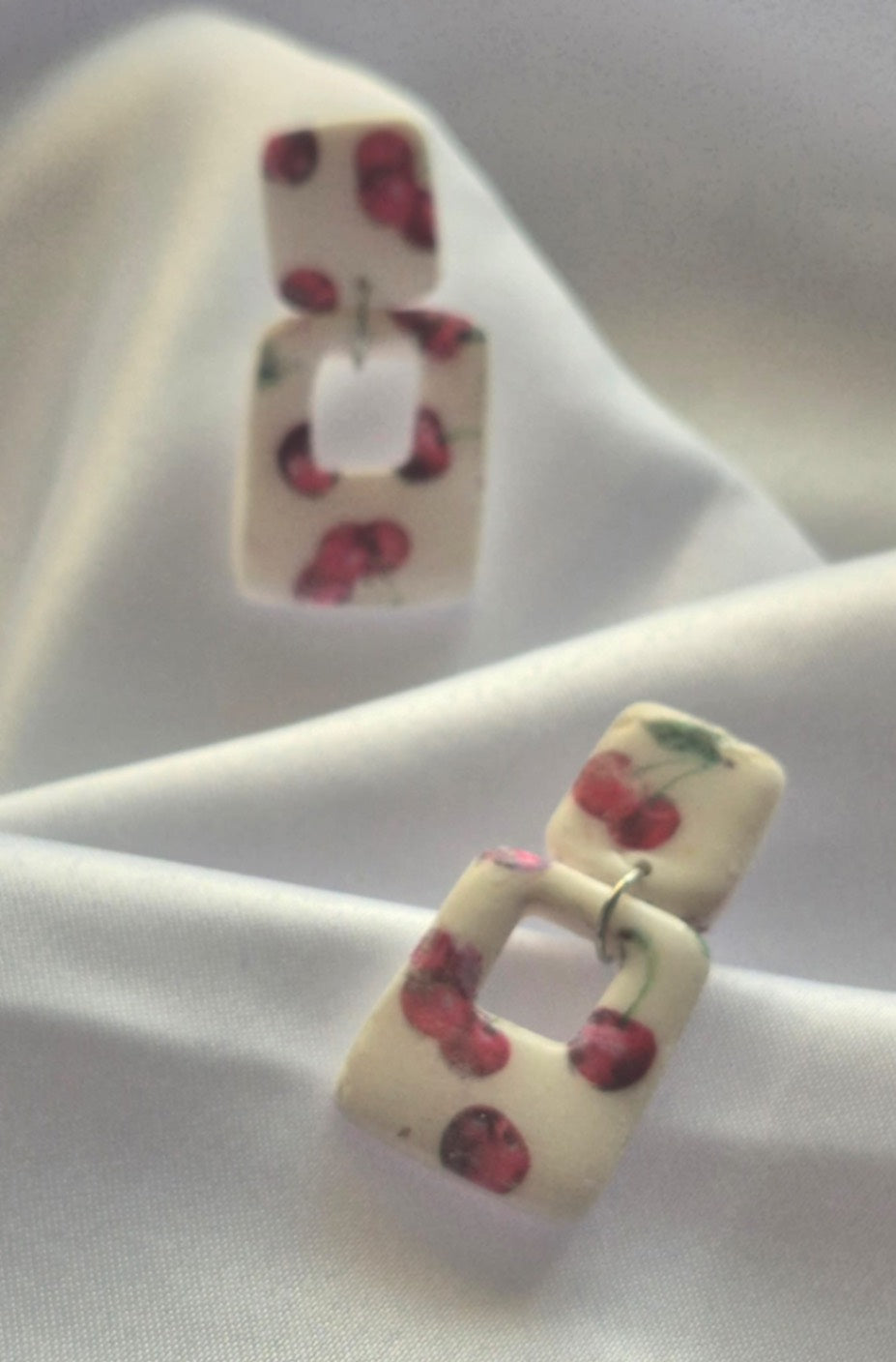 Chunky Cherry Square earrings
