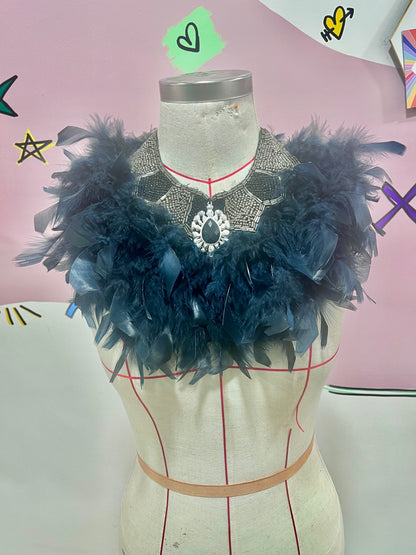 Jewell of the Night Black Feather Bib 