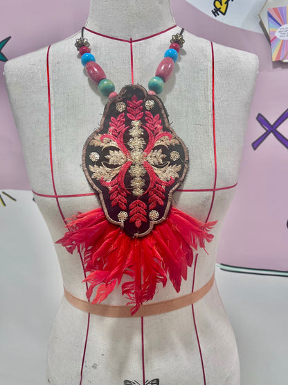 Sample Red Feather Necklace 
