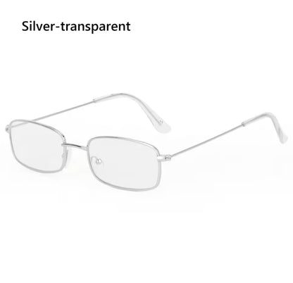 Rhi Rhi Silver Clear Metal Oblong Glasses