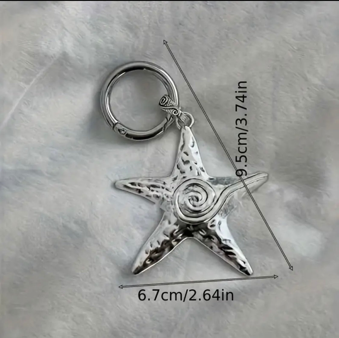 Starfish Silver Bag Charm